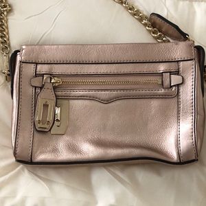 Rose gold Rebecca Minkoff shoulder clutch